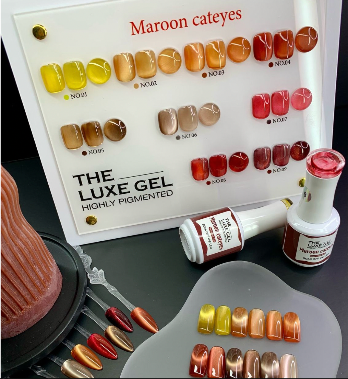 LUXE GEL MAROON CATEYE 9 COLOR