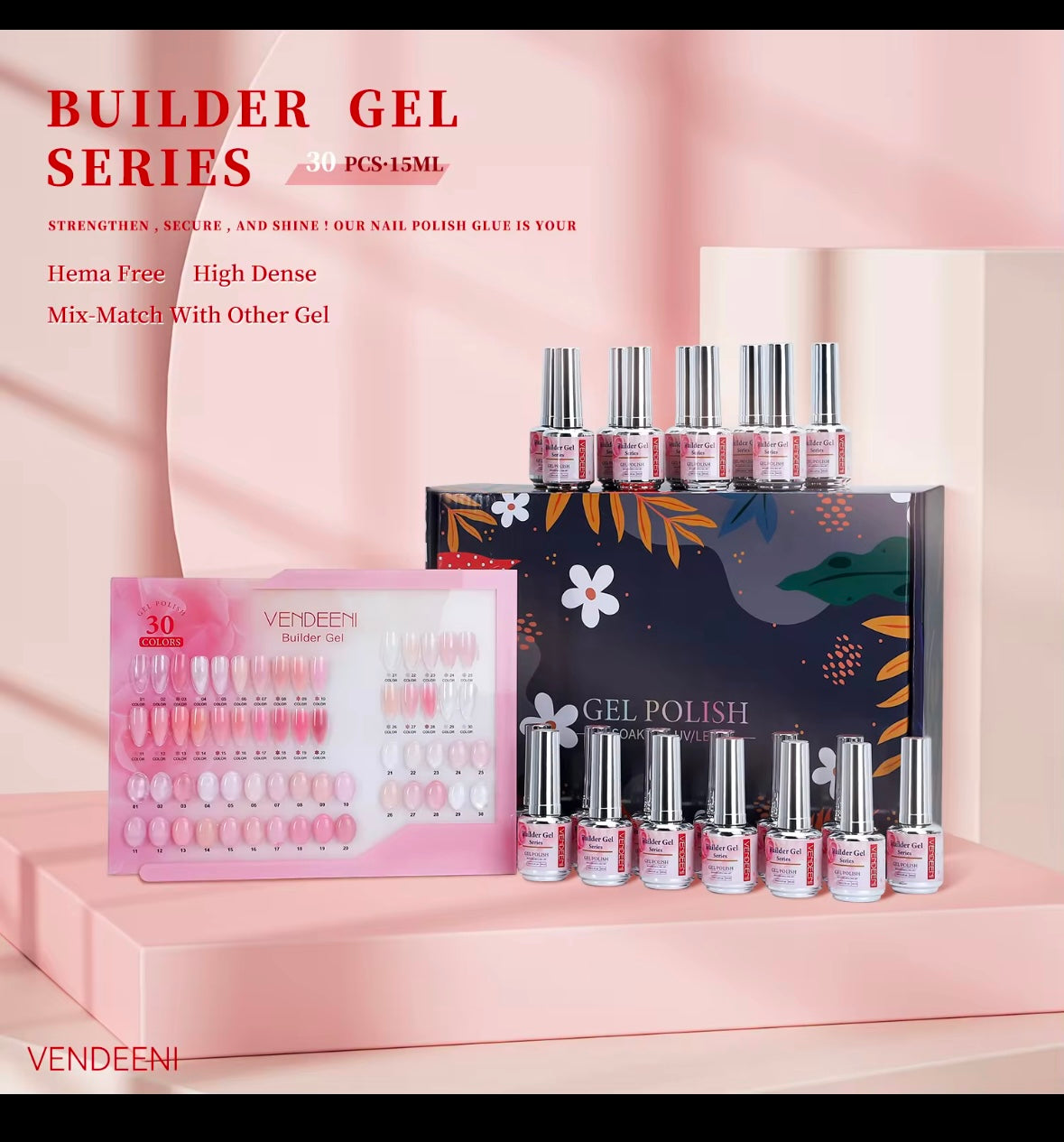 BUILDER GEL - BIAB GEL - 30 COLOR VENDEENI