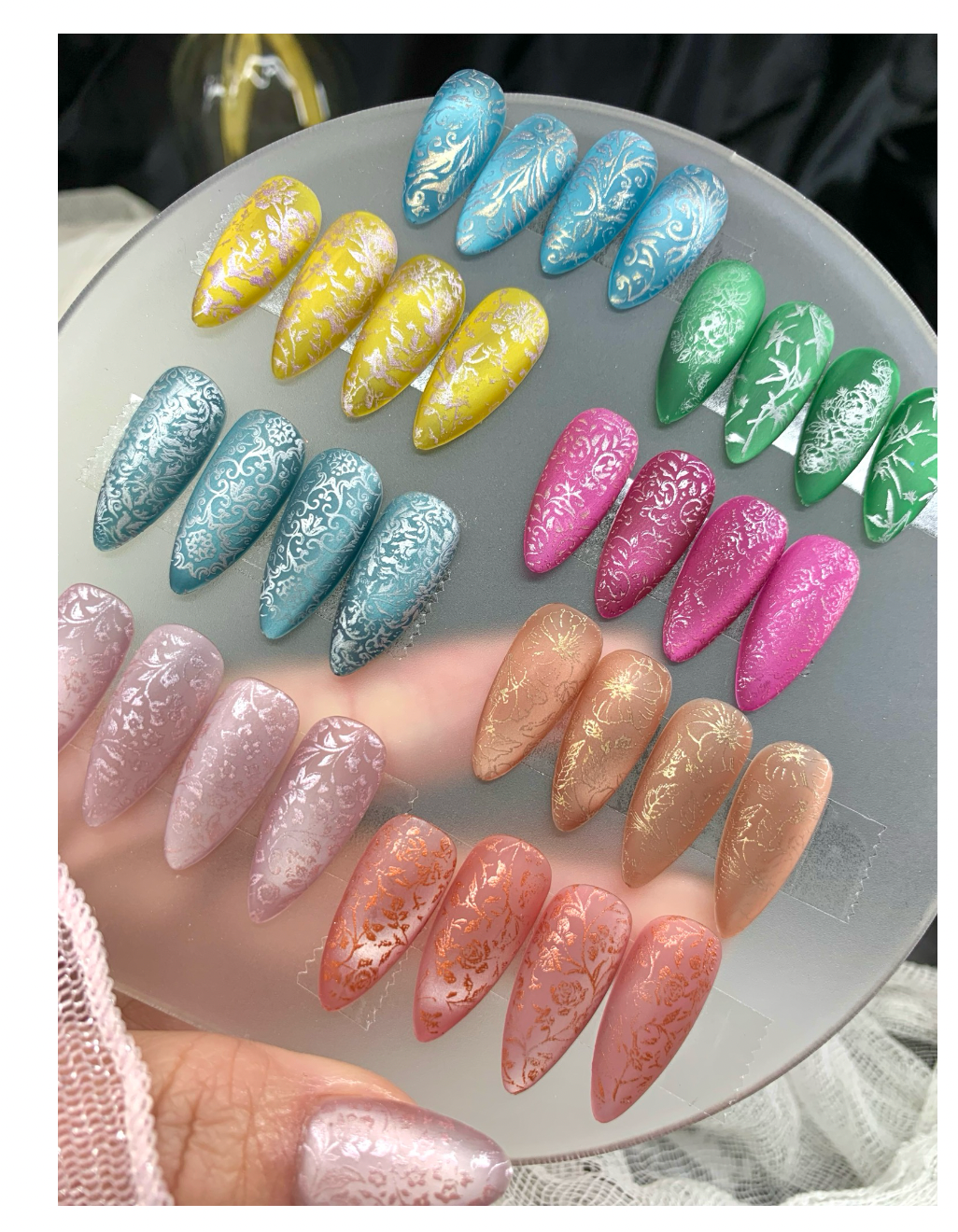 SILK DESIGN STAMPS GEL SET 12 COLOR
