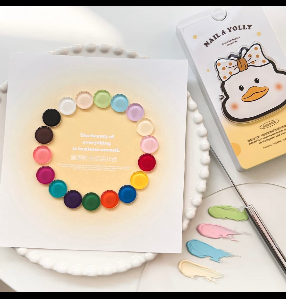 NAIL & YOLLY DUCK PALETTE ART GEL ( 18 COLOR ) - PRE ORDER SHIP OUT MAY 29