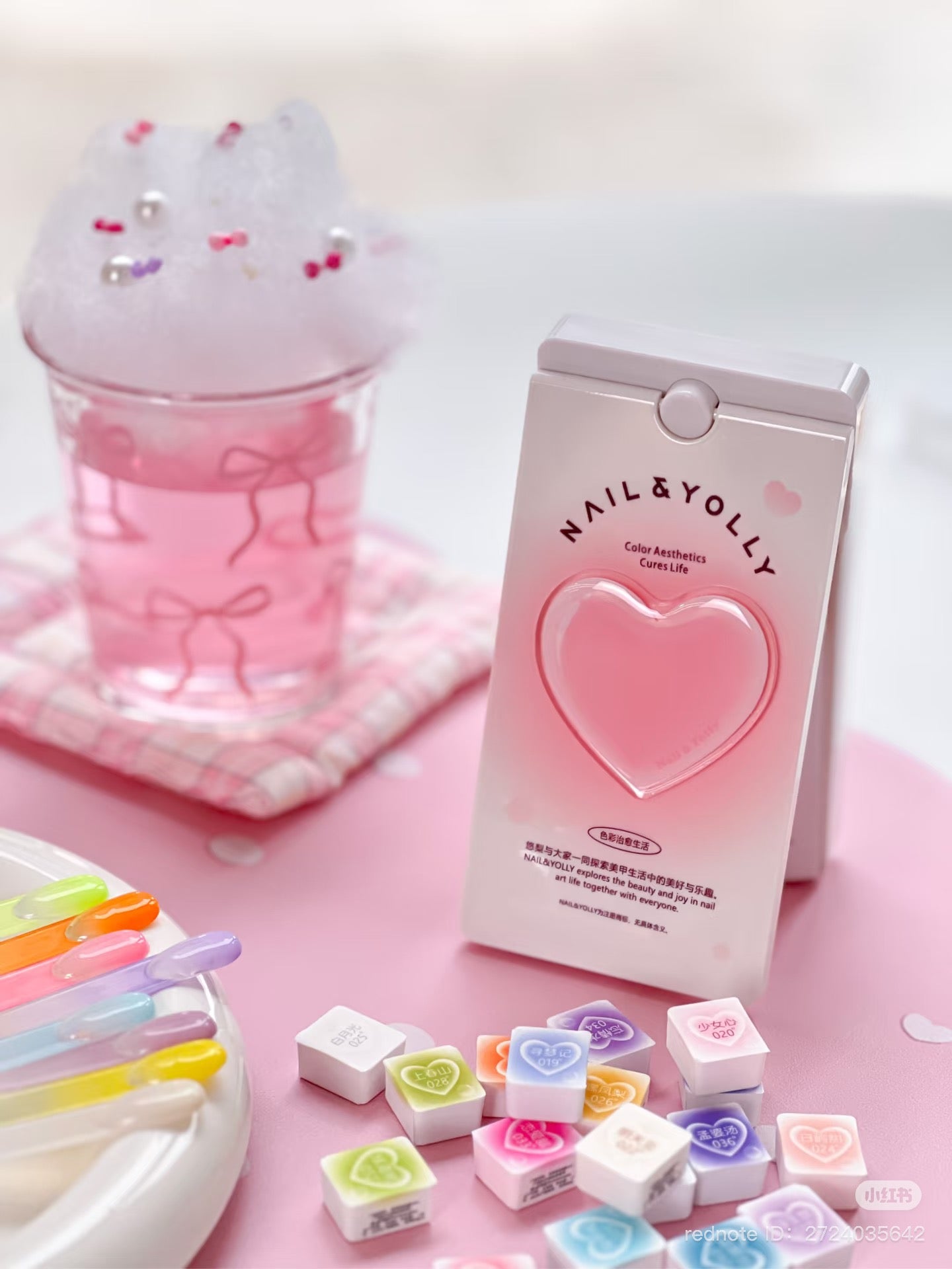 NAIL YOLLY - 3°  BLUSH HEART PALETTE ( 18 COLOR ) - PRE ORDER - SHIP OUT MAY 29