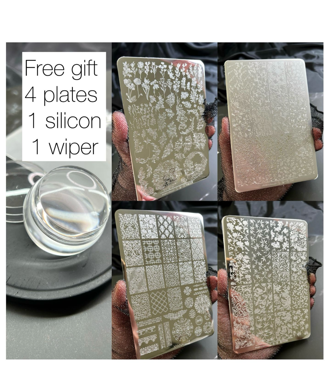 SILK DESIGN STAMPS GEL SET 12 COLOR