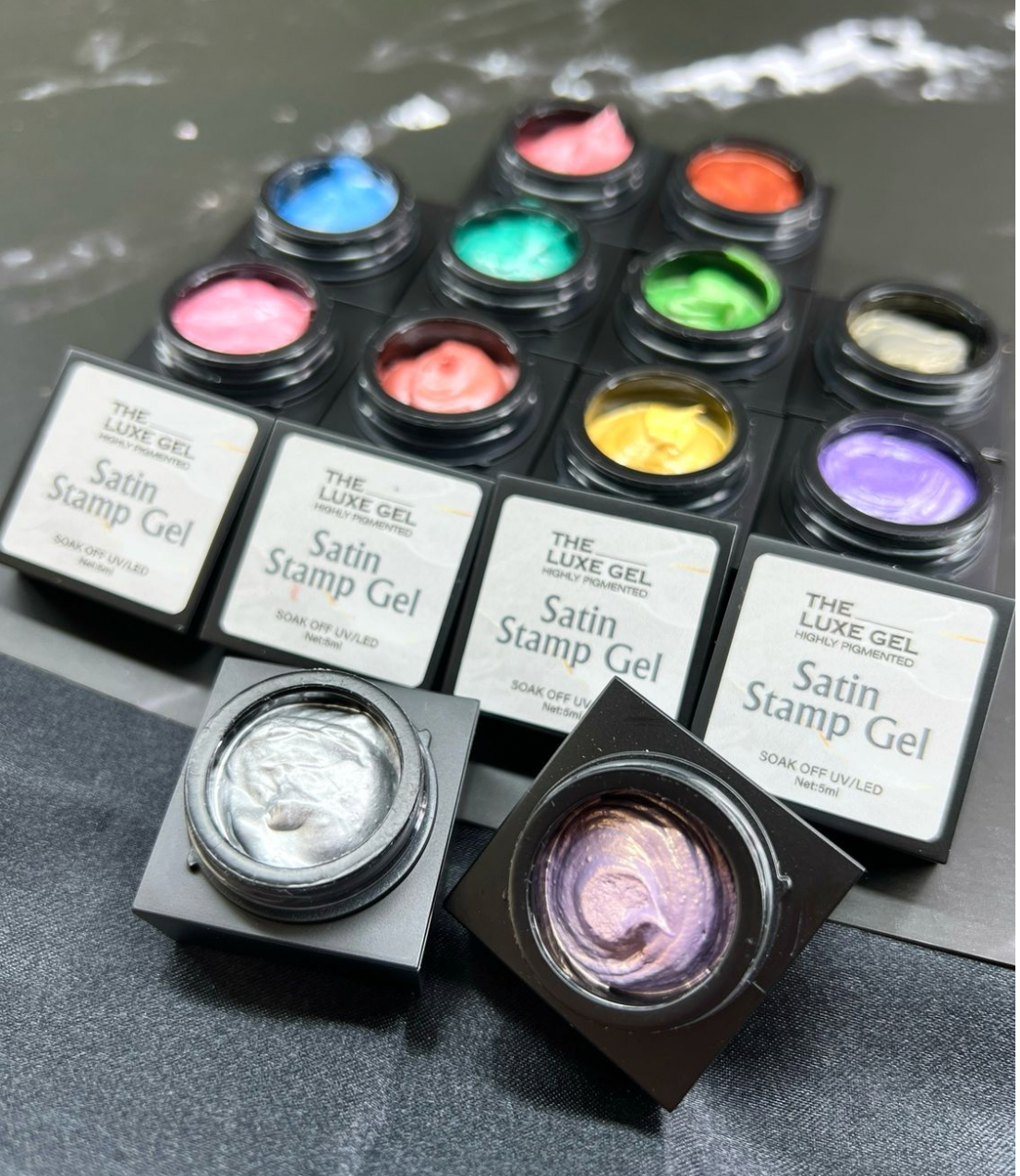SILK DESIGN STAMPS GEL SET 12 COLOR