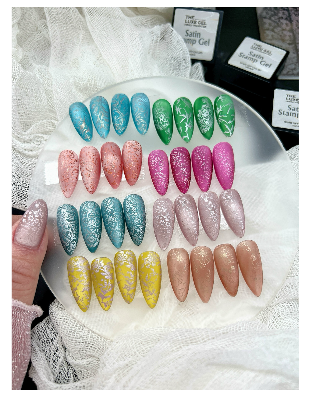 SILK DESIGN STAMPS GEL SET 12 COLOR