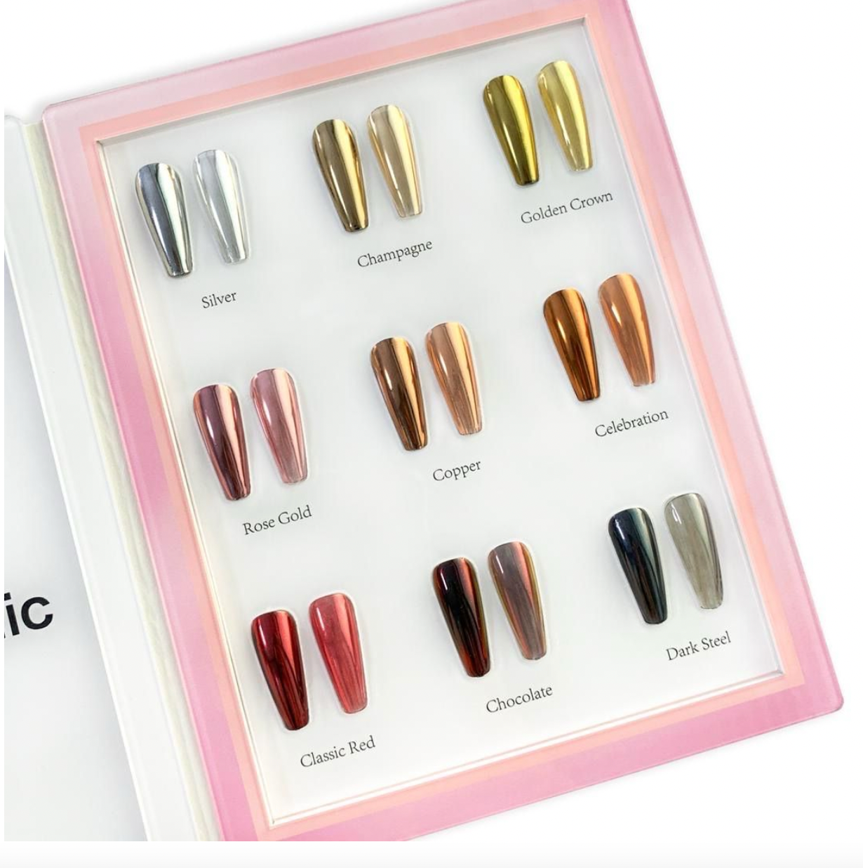 Sample Book Classic Metallic 9 colors display