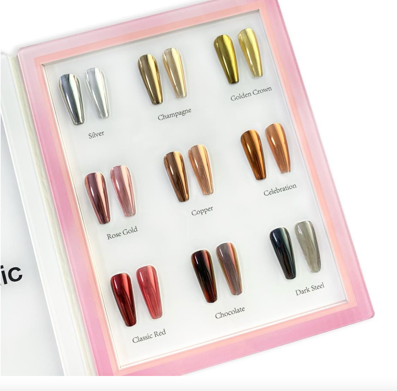 Sample Book Classic Metallic 9 colors display